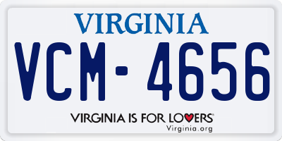 VA license plate VCM4656