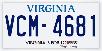 VA license plate VCM4681