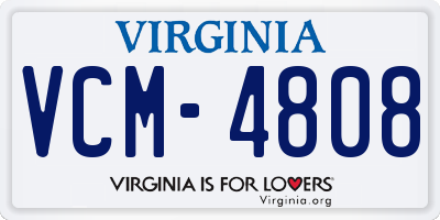 VA license plate VCM4808