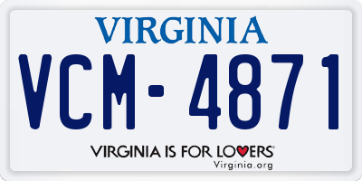 VA license plate VCM4871