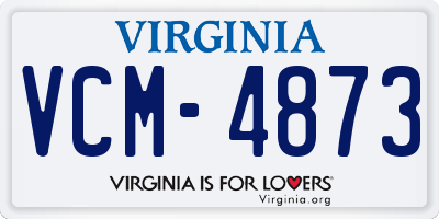 VA license plate VCM4873
