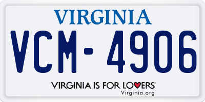 VA license plate VCM4906