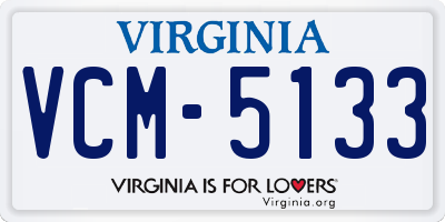 VA license plate VCM5133