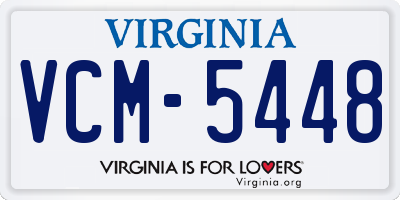 VA license plate VCM5448