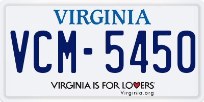 VA license plate VCM5450