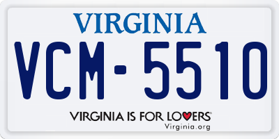 VA license plate VCM5510