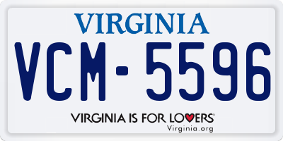 VA license plate VCM5596
