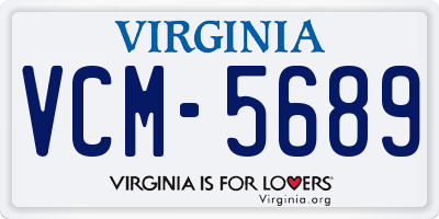 VA license plate VCM5689