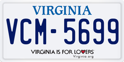 VA license plate VCM5699