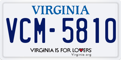 VA license plate VCM5810