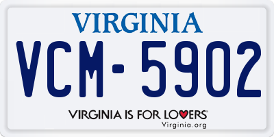 VA license plate VCM5902