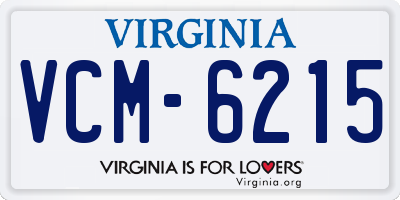 VA license plate VCM6215