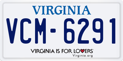 VA license plate VCM6291