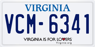 VA license plate VCM6341