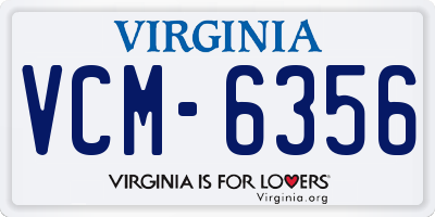 VA license plate VCM6356