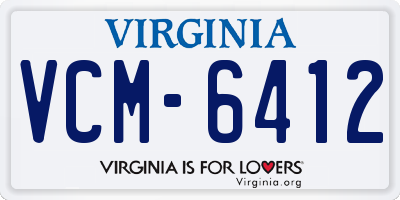 VA license plate VCM6412
