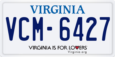 VA license plate VCM6427