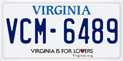 VA license plate VCM6489