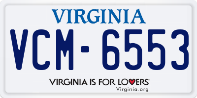 VA license plate VCM6553