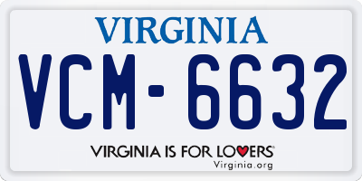VA license plate VCM6632