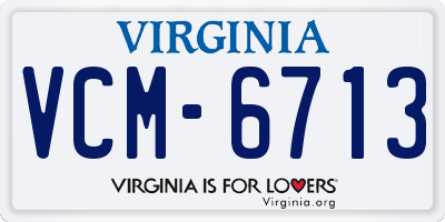 VA license plate VCM6713