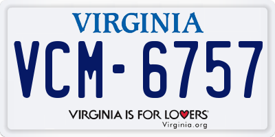 VA license plate VCM6757