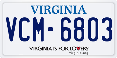 VA license plate VCM6803