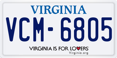 VA license plate VCM6805