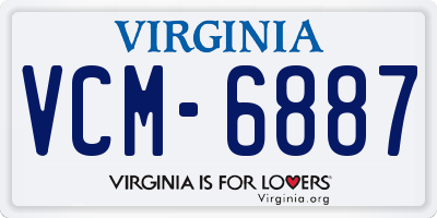 VA license plate VCM6887