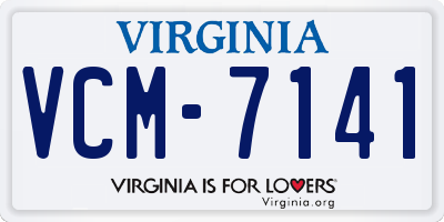 VA license plate VCM7141
