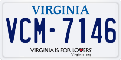 VA license plate VCM7146
