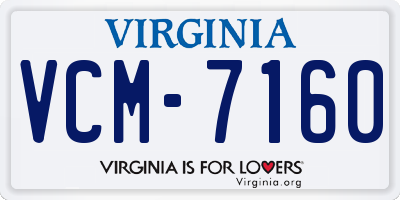 VA license plate VCM7160