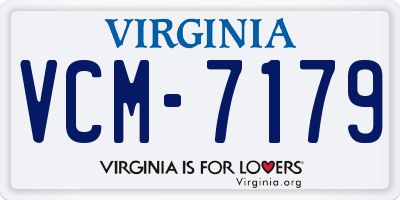 VA license plate VCM7179