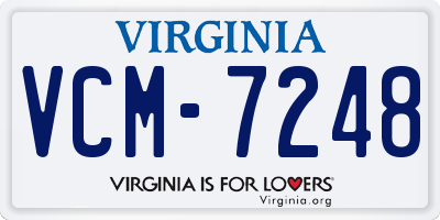 VA license plate VCM7248