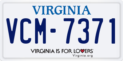 VA license plate VCM7371