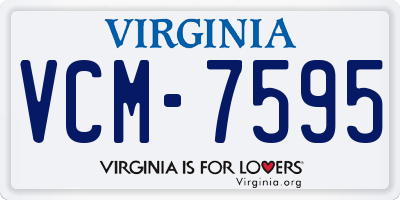 VA license plate VCM7595