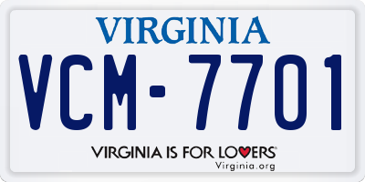 VA license plate VCM7701