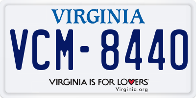 VA license plate VCM8440
