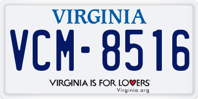 VA license plate VCM8516