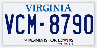 VA license plate VCM8790