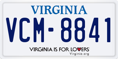 VA license plate VCM8841