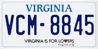 VA license plate VCM8845