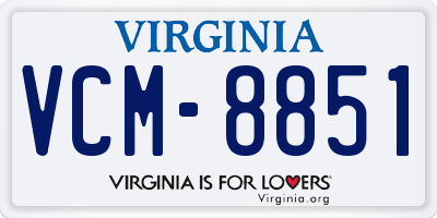 VA license plate VCM8851