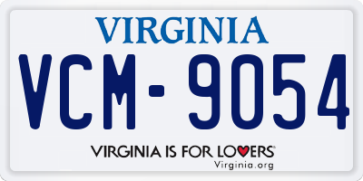 VA license plate VCM9054