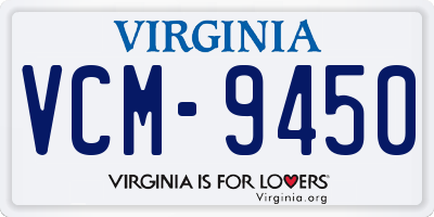 VA license plate VCM9450