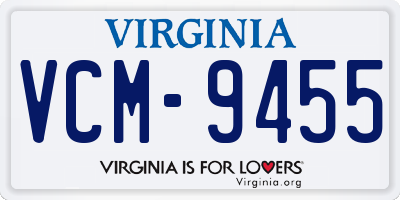 VA license plate VCM9455