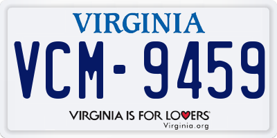 VA license plate VCM9459