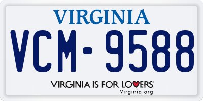 VA license plate VCM9588