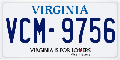 VA license plate VCM9756