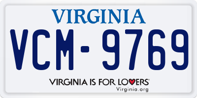 VA license plate VCM9769